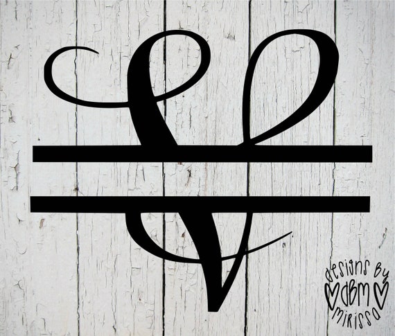 Split Letter V Svg Split Monogram Svg File Split Letter ...