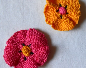 Cotton flower brooch of your choice (yellow or pink)