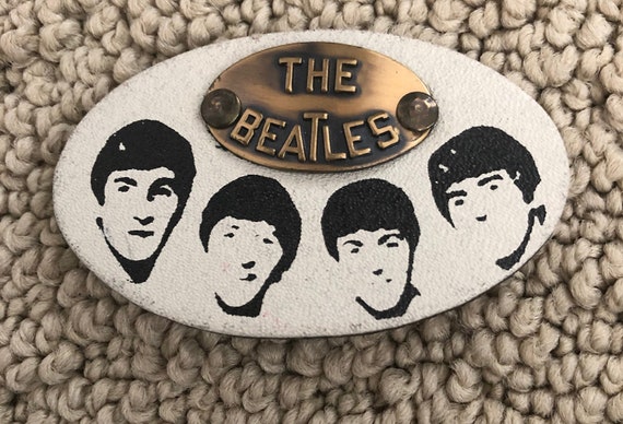 Original 1964 Beatles Leather Pin Back Button....R