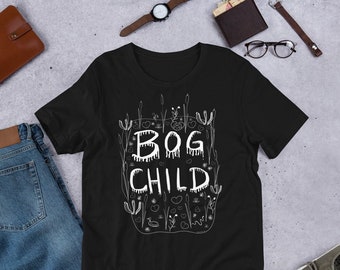 STRAIGHT CUT T-SHIRT Bog Child Folk Art Print Birthday Housewarming Gifts Weird Goth Gift Funny Frog Snake Duck Pond Marsh Swamp Cottagecore