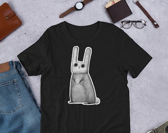 T-SHIRT TAGLIO DRITTO Maglietta Coniglio Strano Dark Academia Goblincore Coniglietto Gotico Compleanno Regali di inaugurazione della casa Inquietante Carino Goth Punk Emo Strega