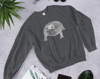 MOLETOM CLÁSSICO Sapo Estranho Goblincore Dark Academia Cottagecore Presentes de Aniversário Suéter Engraçado Sapo Sapo de Chuva Bonito e Caprichoso
