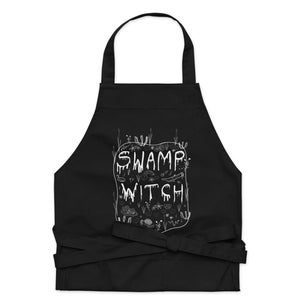 PREMIUM POCKET APRON Swamp Witch Goblincore Cottagecore Dark Academia Folk Art Goth Birthday Housewarming Gift Chef Witchy Gothic Cooking
