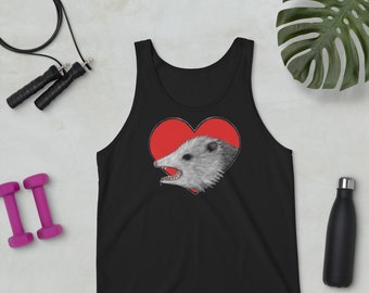 TANK TOP Screaming 'Possum Opossum Goblincore Dark Academia Folk Art Goth Punk Birthday Marsupial Gifts Weird Funny Quirky Weirdcore Emo