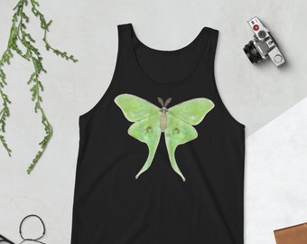 TANK TOP Luna Moth Dark Academia Folk Art Print Birthday Housewarming Gifts Shirts Insect Specimen Print Botanical Ecology Forest Weird