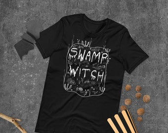 STRAIGHT CUT T-SHIRT Swamp Witch Goblincore Goth Cottagecore Folk Art Dark Academia Witchy Birthday Gift Weird Swamp Gothic Punk Emo Horror