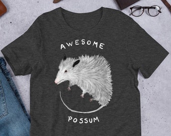 STRAIGHT CUT T-SHIRT Awesome 'Possum Goblincore Dark Academia Weird Opossum Dark Academia Goth Punk Funny Birthday Gift Funny Gothic Emo