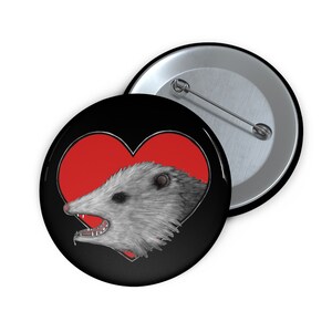 PINBACK BUTTON &#39;Possum Love Screaming Opossum Goblincore Dark Academia Folk Art Goth Punk Birthday Gifts Weird Funny Quirky Weirdcore Emo