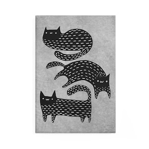 IMÁN DE METAL PARA NEVERA Gato negro Gótico Oscuro Academia Brujería Regalo de cumpleaños Raro Gótico Inauguración de la casa Lindo gatito Divertido Gatos negros Arte popular