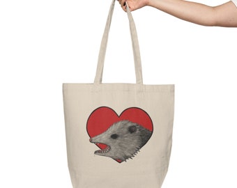 COTTON TOTE BAG 'Possum Cottagecore Dark Academia Goblincore Opossum Shopping Bag Animals Funny Gifts Creepy Weird Aesthetic Goth Birthday