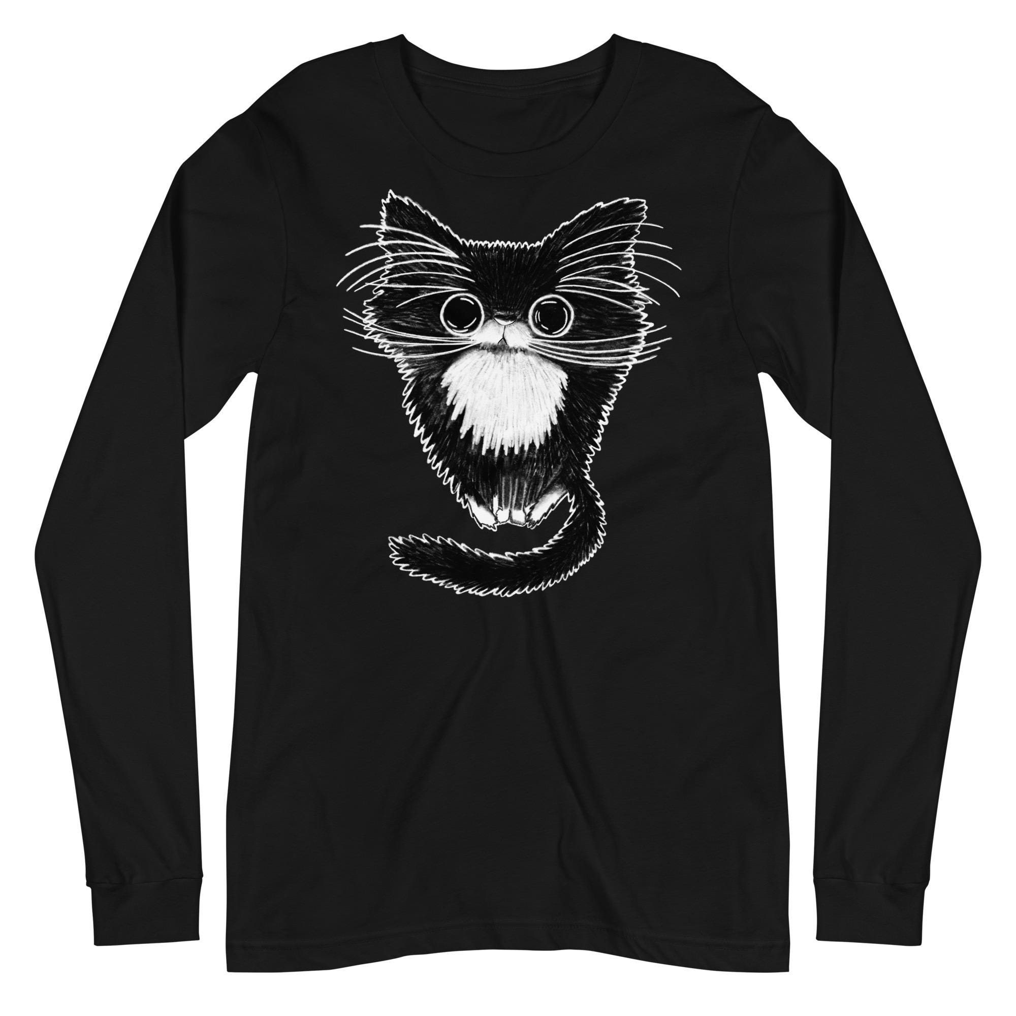 トップス CAT PRINTED TEE(BLACK, 38) Tri-Blend Super Soft Black Cat T-Shirt – Eye Candy Los Angeles