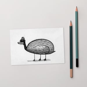 4x6 IMPRESSÃO DE ARTE CARTÃO POSTAL Monstro Galinha Kawaii Arte Popular Cartão Animal Bonito Desenho Pássaro Caprichoso Assustador Weirdcore Presentes de Aniversário Inauguração de Casa