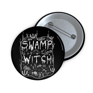 PINBACK BUTTON Swamp Witch Buttons Goblincore Gothic Folk Art Pin Dark Academia Witchy Birthday Gift Weirdcore Goth Punk Emo