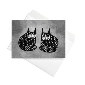 CARTE DE VUX Chat noir Kawaii Kitty excentriques et fantaisistes Invitations Goth mignon pendaison de crémaillère sorcière gothique drôle cartes d'anniversaire cadeau pour amoureux des chats
