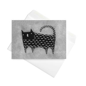 CARTE DE VUX Chat noir Kawaii Kitty excentriques et fantaisistes Invitations Goth mignon pendaison de crémaillère sorcière gothique drôle cartes d'anniversaire cadeau pour amoureux des chats