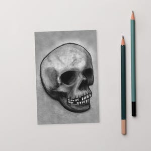 CARTE POSTALE IMPRESSION D'ART 4 x 6 crâne humain anatomie Dark Academia Folk Art carte à collectionner OS dessin squelette horreur gothique dessins étranges