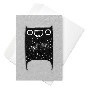 Carte d'anniversaire monstre kawaii, faire-parts extraterrestre fantaisiste, gothique étrange, cadeau de pendaison de crémaillère mignon, cadeaux de printemps originaux gothiques