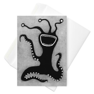 CARTE DE VOEUX Carte d'anniversaire monstre faire-parts lunatique drôle gothique étrange correspondant mignon cadeau de pendaison de crémaillère Goth cadeaux de printemps originaux