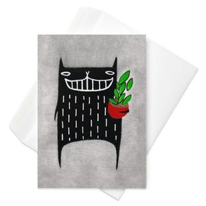 GRUSSKARTE Hoya Pflanzen Monster Garten Kawaii Folk Art Zimmerpflanzen schrullig Einweihungsgeschenk Geburtstagsgeschenk Frühlingsfunde