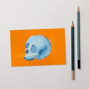 4x6 IMPRESSÃO DE ARTE CARTÃO POSTAL Crânio Humano Anatomia Dark Academia Arte Popular Cartão Colecionável Desenho de Ossos Esqueleto Gótico Horror Desenhos Estranhos