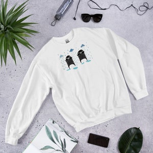 CLASSIC SWEATSHIRT Rain Monster Sweater Folk Art Birthday Storm Cloud Housewarming Gift Cute Funny Jumper Thunderstorm Rainy Days Puddles
