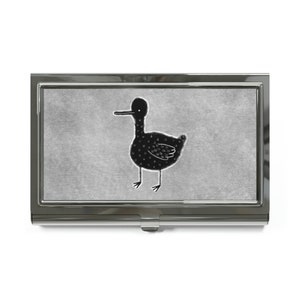 Titular do cartão de visita pato estranho pássaro ganso arte popular aniversário housewarming caprichoso assustador bonito peculiar engraçado estranho pato preto estranho