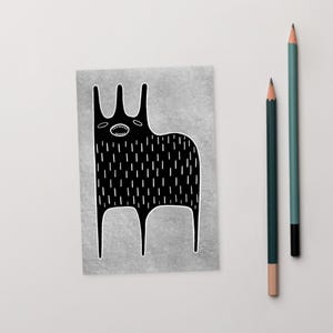 4 x 6 ART PRINT CARTE POSTALE Monster Kawaii Folk Art Bizarre cadeau de correspondant original Cartes de pendaison de crémaillère lunatiques Effrayant mignon cadeaux d'anniversaire Goth