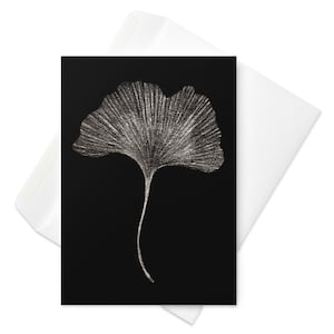 CARTE DE VUX Illustration de feuille de ginkgo biloba Art populaire Cartes d'anniversaire Naturecore lunatique printemps plantes fleurs sauvages arbre Nature botanique