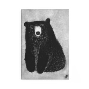 METAL FRIDGE MAGNET Black Bear Folk Art Quirky Kitchen Stuff Housewarming Gift Whimsical Forest Teddy Grizzly Bear Birthday Gift Magnets