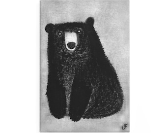 METAL FRIDGE MAGNET Black Bear Folk Art Quirky Kitchen Stuff Housewarming Gift Whimsical Forest Teddy Grizzly Bear Birthday Gift Magnets