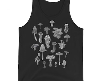 CAMISETA SIN MANGAS Festival de Hongos Ropa Yoga Tank Top Goblincore Cottagecore Academia Oscura Naturaleza Botánica Peculiar Regalos de Cumpleaños Bosque Micología Hongos