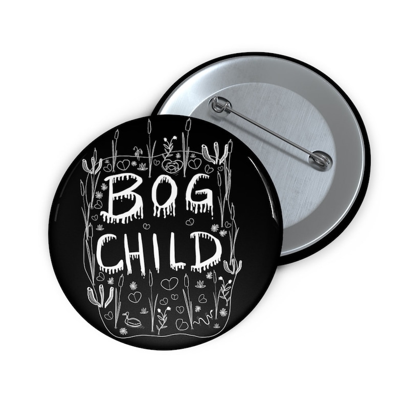 PINBACK BUTTON Bog Child Buttons Goblincore Gothic Folk Art Pin Dark Academia Witchy Birthday Gift Weirdcore Goth Punk Weird Cottagecore image 1