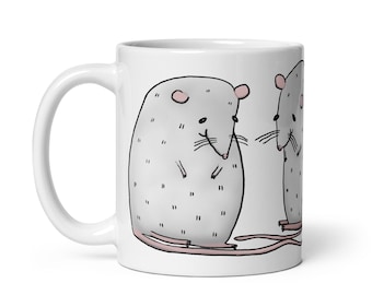 11oz COFFEE MUG Rats Housewarming Mouse Birthday Dark Academia Folk Art Rodents Cute Animals Mice Funny Birthday Gift Gothic Goth Punk Witch