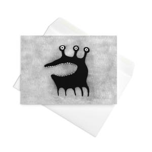 GREETING CARD Monster Folk Art Kawaii Monsters Folk Art Card Whimsical Weird Cute Housewarming Gift Birthday Gifts Quirky Kaiju Invitation