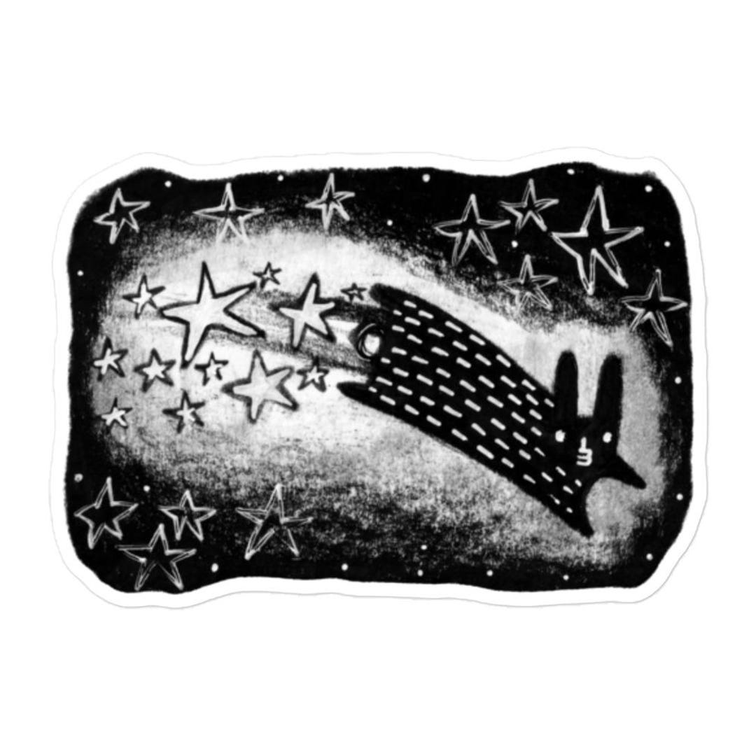 Dark Rabbit Stickers VINYL STICKER Black Rabbit Moon Folk Art Cell Phone Laptop Stickers Car ...