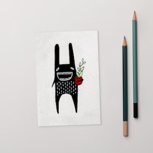 CARTÃO POSTAL COM IMPRESSÃO DE ARTE 4x6, Planta Hoya, Jardim Monstro, Kawaii, Arte Folclórica, Plantas de Casa, Presente de Inauguração Excêntrico, Decoração Caprichosa, Aniversário, Achados de Primavera
