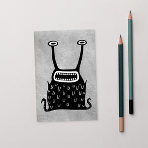 10x15 ART PRINT POSTKARTE Monster Kawaii Folk Art Einweihungsparty Karte Gruselig Einweihungsparty Geschenk Geburtstagsgeschenk Gruselig Einweihungsparty Geschenk