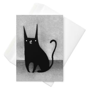 CARTE DE VUX Chat noir Kawaii Kitty excentriques et fantaisistes Invitations Goth mignon pendaison de crémaillère sorcière gothique drôle cartes d'anniversaire cadeau pour amoureux des chats