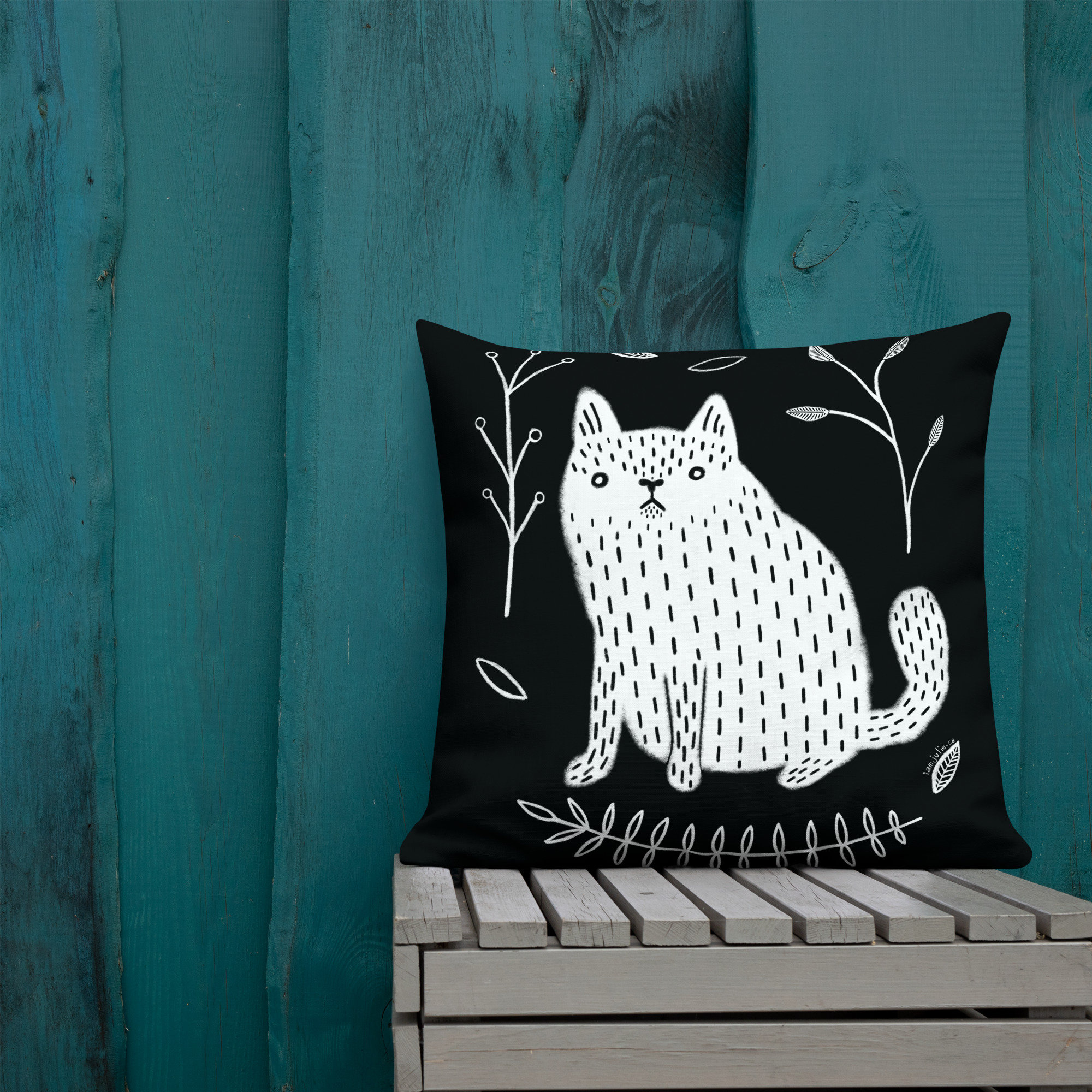 Black and white cat pillow shop