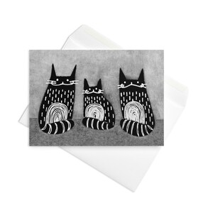 CARTE DE VUX Chat noir Kawaii Kitty excentriques et fantaisistes Invitations Goth mignon pendaison de crémaillère sorcière gothique drôle cartes d'anniversaire cadeau pour amoureux des chats
