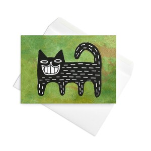 CARTE DE VUX Chat noir Kawaii Kitty excentriques et fantaisistes Invitations Goth mignon pendaison de crémaillère sorcière gothique drôle cartes d'anniversaire cadeaux de printemps