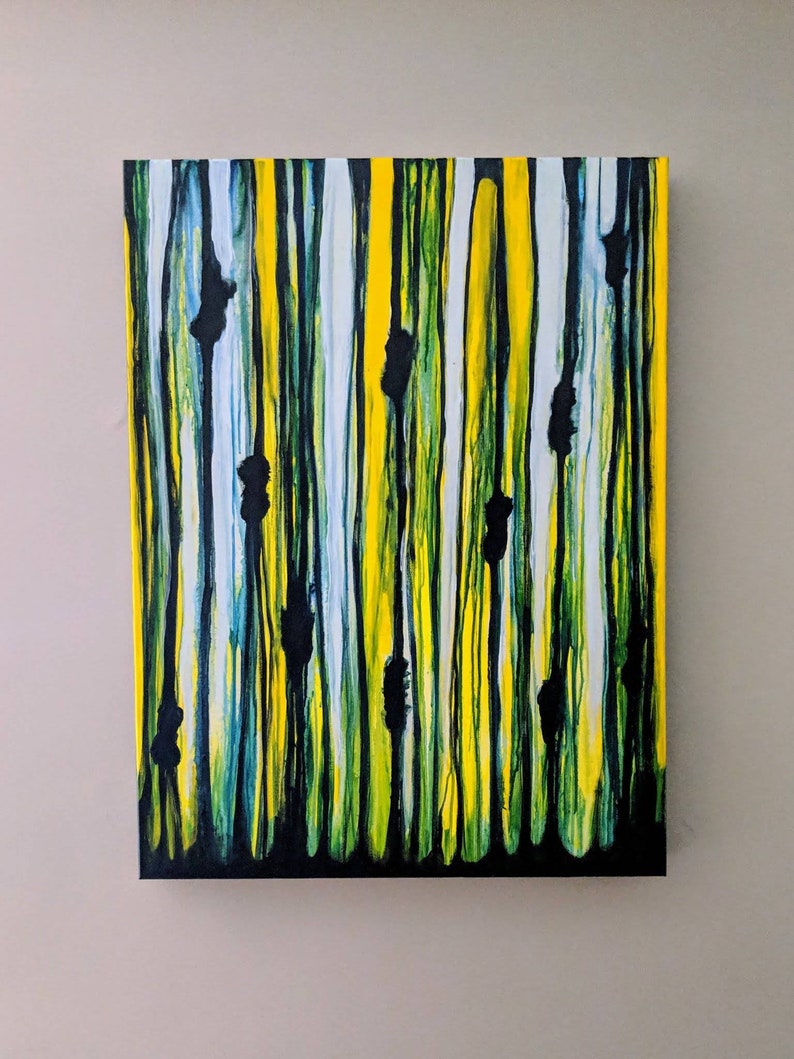 30x40 Original Abstract Painting Stretched Canvas Folk Art Etsy