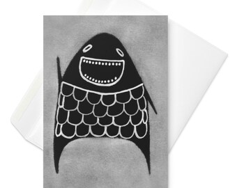 GREETING CARD Monster Birthday Card Invitations Whimsical Alien Funny Gothic Weird Cute Penpal Housewarming Gift Goth Quirky Spring Gifts