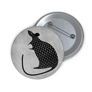 BUTTON Schwarze Ratte Knöpfe Süße Tiere Gothic Folk Art Dark Academia Lustig Geburtstag Geschenk Ratte Liebhaber Geschenke Weirdcore Goth Punk Sonderbar