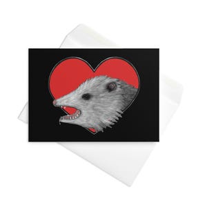 GREETING CARD 'Possum Love Dark Academia Funny Birthday Housewarming Opossum Goth Birthday Cards Invitations Gothic Spring Gifts