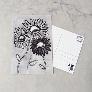 4x6 IMPRESSÃO DE ARTE CARTÃO POSTAL Monstro Flor Arte Popular Presente de Aniversário Caprichoso Bonito Estranho Peculiar Estranho Gótico Emo Engraçado Assustador Estranho Gótico Arte de Parede