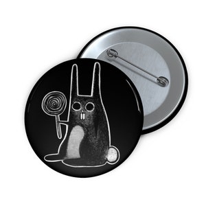 PINBACK BUTTON Weird Rabbit Buttons Goblincore Gothic Folk Art Dark Academia Witchy Birthday Gift Weirdcore Goth Punk