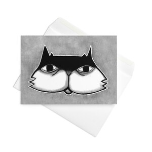 CARTE DE VOEUX Tuxedo Cat Kitty Kawaii original fantaisiste pour amoureux des chats cadeaux Bizarre mignon pendaison de crémaillère gothique drôle mignon carte d'anniversaire printemps trouvailles