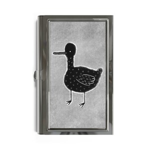 Titular do cartão de visita estranho pato pássaro ganso arte popular aniversário housewarming caprichoso assustador bonito peculiar engraçado estranho pato preto estranho