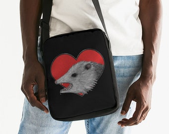 MESSENGER BAG Possum Love Opossum Goth Bags Dark Academia Folk Art Birthday Housewarming Quirky Cute Art Satchel Gifts Quirky Whimsical